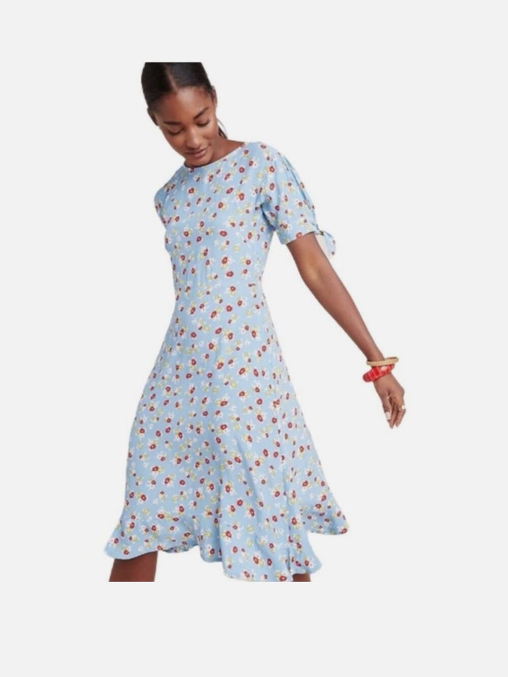 Faithfull The Brand Emilia Dress Jasmine Floral Size 4 Blue NWT